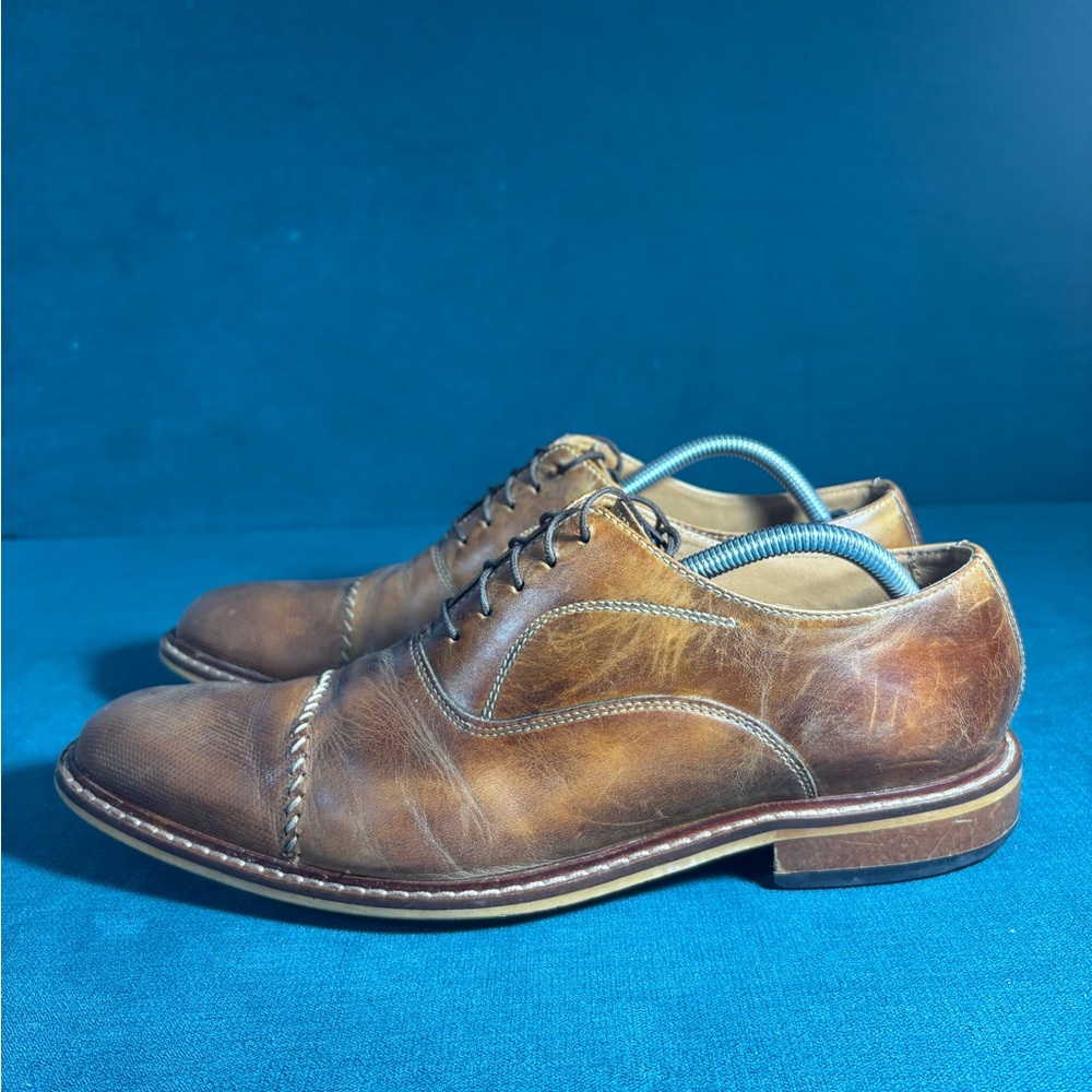 Joseph Abboud Brown Leather Cap Toe Oxford Dress Shoes Men’s Size 10M